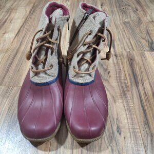 Sperry Top sider Saltwater Winter Tan wool Duck boots size 10